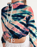 Coral tyedye  Women's Cropped Windbreaker - Crybaby Cosmetics Co.