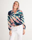 Coral tyedye  Women's Cropped Windbreaker - Crybaby Cosmetics Co.