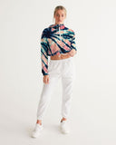 Coral tyedye  Women's Cropped Windbreaker - Crybaby Cosmetics Co.