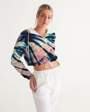 Coral tyedye  Women's Cropped Windbreaker - Crybaby Cosmetics Co.