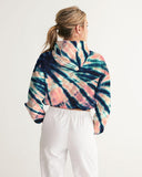 Coral tyedye  Women's Cropped Windbreaker - Crybaby Cosmetics Co.