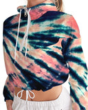 Coral tyedye  Women's Cropped Windbreaker - Crybaby Cosmetics Co.